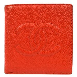 Chanel Red Caviar Bifold Wallet Purse 130912